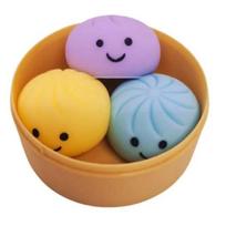 3 cm Mini koldūnų Squishy rinkinys iš 3 vnt., Žaislas streso malšinimui, Minkštas spaudymas, Smagus žaislas vaikams, Įvairių spalvų, Dėžutėje, dovana