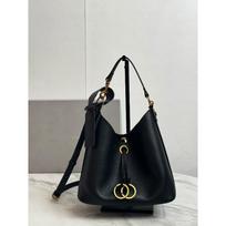Granular cowhide retro tote bucket bag simple and versatile leather underarm bag Version with words: 25*18*13cm juoda