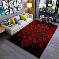 Red and Black Mandala Pattern Carpet for Living Room Decoration Suitable for use as an anti-slip for living room bedroom sofas 40x60cm( 15x23in )
