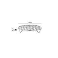 Round Air Fryer Rack Stackable Stainless Steel Grid Grill BBQ Net with Foot Cooling Rack Steam Baking Rack For Home Kitchen