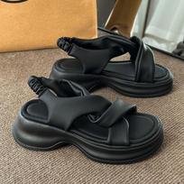 Cross Strap Sandals Summer Slip-on Open Toe Leisure Platform Beach Versatile Sandals 38 balta