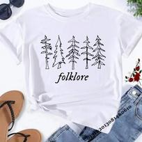 Folklore Shirt Taylor Music Swift Albums Tshirt Folklore Inspired Graphic Women's T-Shirts Cute Aesthetic Tops Tee Gift for Fans S