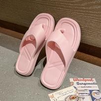 Women's Indoor Non-Slip EVA Flip-Flops - Solid Color Summer Slippers 36-37 rožinė