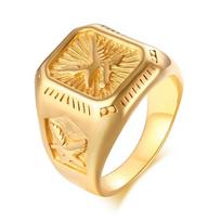 Stainless Steel Eagle Ring Gold Mens Fashion Jewelry Trendy Gothic Punk Accessories 8
