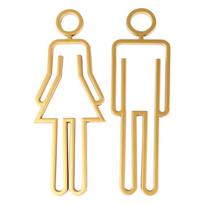 3D tualeto durų ženklas viešbučiui, biurui, namams, akrilinė WC lentelė, vonios kambario ženklinimas, tualeto ženklas, tualeto simbolis L auksas