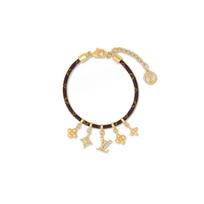 Louis Vuitton Blooming Letter Logo Canvas Metal Bracelet Women bracelet Brown M8433Z Box+Shopping Bag