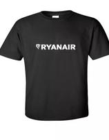 Ryanair baltas logotipas Airijos Ryan Air aviacijos juodi medvilniniai marškinėliai 2XL