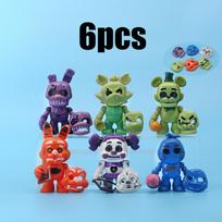 Fnaf 6Pcs Five Nights At Freddy'S Action Figures With Detachable Mask Collection Toys Birthday Gift For Kids Adults Children's Birthday Gift Holiday