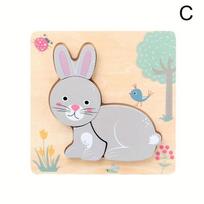 Wooden 3D Cartoon Animals Cognitive Puzzles For Kids Children'S Wooden Puzzles Toys Colors Shapes Baby Educational Toys Game