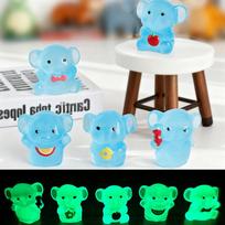 Pcs 10 Glow-In-The-Dark Cute Baby Elephant Resin Desktop Decorations Ornaments Diy Handmade Hairpin Keychain Accessories Toys