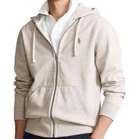 Polo Ralph Lauren Logo Embroidered Solid Color Zippered Hooded Long Sleeve Jacket Men jackets Beige 710625887-035 L