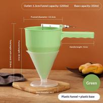 1200 ml nerūdijančio plieno piltuvėlis dozatorius su stovu, keksiukų, blynų tešlos gamintojas, aštuonkojų, žuvies rutuliukų, namų virtuvės, kepimo reikmenys, įrankiai white