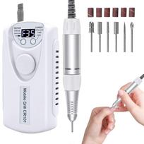 Professional Cordless Nail Drill 35000RPM, Rechargeable E-File with Bits, Compatible with Acrylic & Gel Nails, Pink