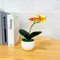 Butterfly Orchid Faux Flower Bonsai Artificial Plant For Home Decor Party Gift geltona