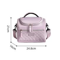 New women's shoulder insulated bag, ice pack, bento bag, large capacity thickened food refrigerated bag, student lunch box bag violetinė