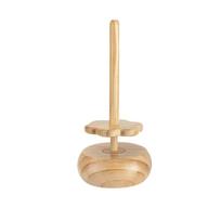 Rotatable Design Wooden Yarn Winder Stand Reusable Space Saving Yarn Ball Holder Solid Base Smooth Rotation chaki