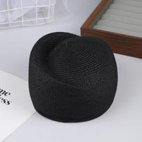Straw Beret Hat Summer Sun Cap Ladies Solid Color Hostess Pillbox Hat For Women Retro Versatile Casual Painter Hat juoda