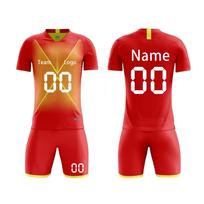 Men Short Sleeve Soccer Uniform Set Wicking Jersey and Shorts Athletic Training Kit for Team Sports L