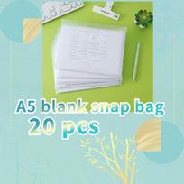 20-Pack A5 Waterproof Clear Plastic Envelopes with Snap Button Closure, Thicken File Bags for Office Receipts and Bills, Classic