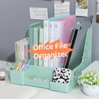New Desktop File Organizer for 25 Years, with 4 Compartments, PP Material, Space-saving Office Supplies and Storage Box žalia