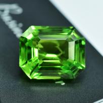 9Ct Natural Rare Green Peridot Emerald Cut A+ Quality Certified Loose Gemstones 12 mm žalia
