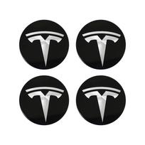 4pcs 56mm Car Wheel Center Hub Cap Rim Dustproof Cover Emblem Key For Tesla Highland Model 3 Y X Cybertruck Juguete Coil Bonina juoda