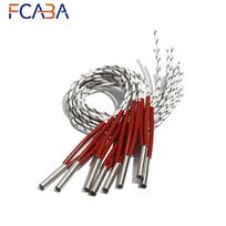 5PCS 8mm 50~60mm 316SUS Cartridge Heater Tubular 110V/220V/380V Electric Mould 160W/170W/180W/190W/200W Heating Resistance Part 160W 8x50mm(DxL)