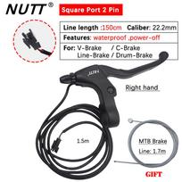 NUTT E-Bike Bike Scooter Electric Brake Lever Waterproof JULET Square 2pin Bicycle 22.2MM With Bell For V- C- Line Drum Brake Right -Square port