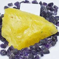 87 Ct Yellow Sapphire Rough Natural Uncut Raw Loose Gemstone CERTIFIED 108.3 mm approx geltona