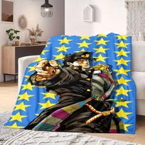 JOJO anime Flannel Blanket Warm,Comfortable,Suitable for Bedrooms,Sofas,Beds,Chairs,Picnics,Travel 75x90cm
