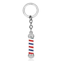New Hairdresser Keychains Barber Shop 3D Pole Light Pendants Keyring Love Collier Pin  Jewelry Car Bag Keyring Men Lady Gift