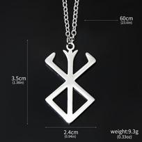 Anime Berserk Stainless steel Logo Necklace Guts Sword Logo Pendants Unisex Costume Jewelry Decoration Necklace Halloween Gift