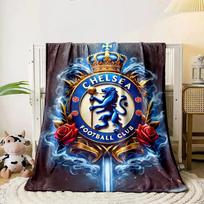Crowned crest surrounded by roses, golden leaves, and swirling blue smoke. for all seasons blanket lunch break throw gift 80cm x 120cm