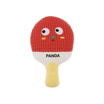 Plush Dog Toy Ping Pong Paddle Shape Durable Chew Toy with Crinkle Sound Interactive Pet Toy for Small Medium Dogs One Size raudona