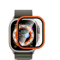 3-1pcs Tempered Glass for Apple Watch Ultra 49mm Titanium Alloy Frame Anti-Scratch Screen Protector for IWatch Ultra2 Ultra3 1PCS oranžinė