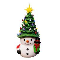 Kalėdinis animacinis sniego senis ornamentas, maitinamas USB, šviečiantis kalėdinės eglutės viršūnės papuošalas, sniego senio figūrėlė, namų, biuro, šventinio vakarėlio dekoracija Without Light