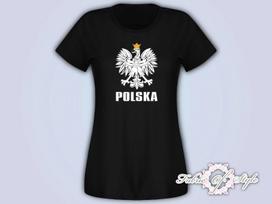 Koszulka Polska Poland Football Damska T- Shirt Female Black S