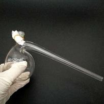 1 vnt./partija 125ml/250ml/500ml/1000ml laboratorinis stiklinis retorta kolba, retorta butelis su lenktu kakliuku 125ml