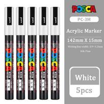 Japanese Uni Acrylic Marker Pen,5pcs posca rotuladores White/Black permanent graffiti markers paint pen /POP Poster Art Supplies