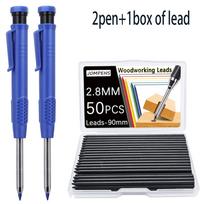 New 2.8mm Deep Hole Woodworking Marking Automatic Pencil Set With 50pcs Lead Refill, for Architectural Engineering Drawing Tools