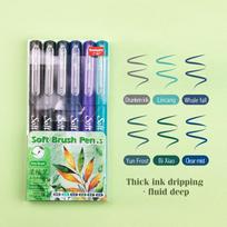 6Pcs Soft Brush Tip Marker Pens Artist Markers Flexible Tip Assorted Colors for Journaling Hand Lettering Calligraphy Drawing