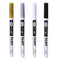4Pcs/set Permanent Marker White Oily Paint Pen for Rock Painting Stone Ceramic Glass Wood Tire Fabric Metal Acrylic Paint 0.7mm