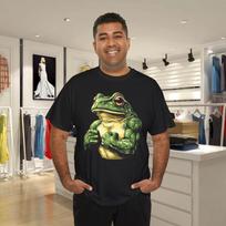 Muscular Frog Powerlifting Weightlifting Gym Workout Cotton T- Shirt M
