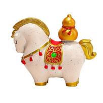1/4 vnt. Animacinio arklio statulėlė Besisukanti auksinė plyta Moliūgas Piniginė Laimingas ponio figūrėlė Namų biuro stalo Feng Shui dekoravimo ornamentas H