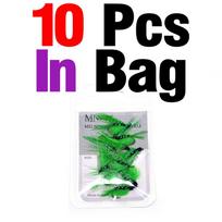 MNFT 10Pcs 6# Blackhead Green Flash Streamer Fly Trout Blackhead Fishing Flies Hook Fish Lure
