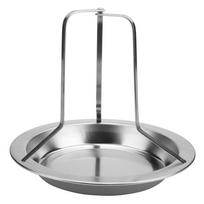 Upright Design Barbecue Tray Stainless Steel Vertical Chicken Holder  Camping Cooking sidabras