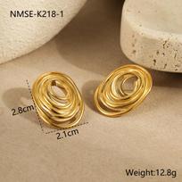 GEMCHIC Women's Geometric Spiral Stud Earrings Stainless Steel Fashion Jewelry Gold Silver Plated 18K