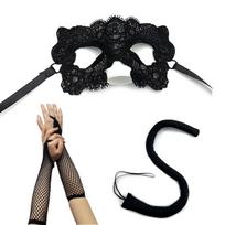 Halloween Costume Accessories Cat Girl Mask With Lace And Ears For Themed Parties Cat Girl