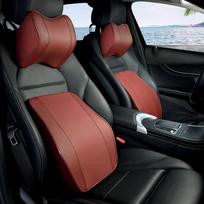 Galvos atramos pagalvė automobilio kaklo atramos galvos atramos pagalvėlė automobiliui, kvėpuojanti atminties puta, lėto atšokimo apsauga, universali automobilio juosmens pagalvė Headrest + Lumbar Pillow vyno raudonos spalvos