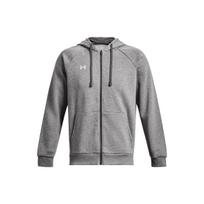 Under Armour Rival Fleece Full-Zip Hoodie With Solid Color Logo Print Men Tops Grey 1379767-025 M